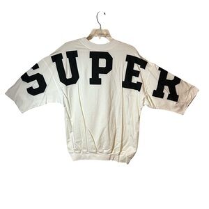 BRAND NEW!! Fashion Nova White Crewneck Sweatshirt with Black 'SUPER' Graphic